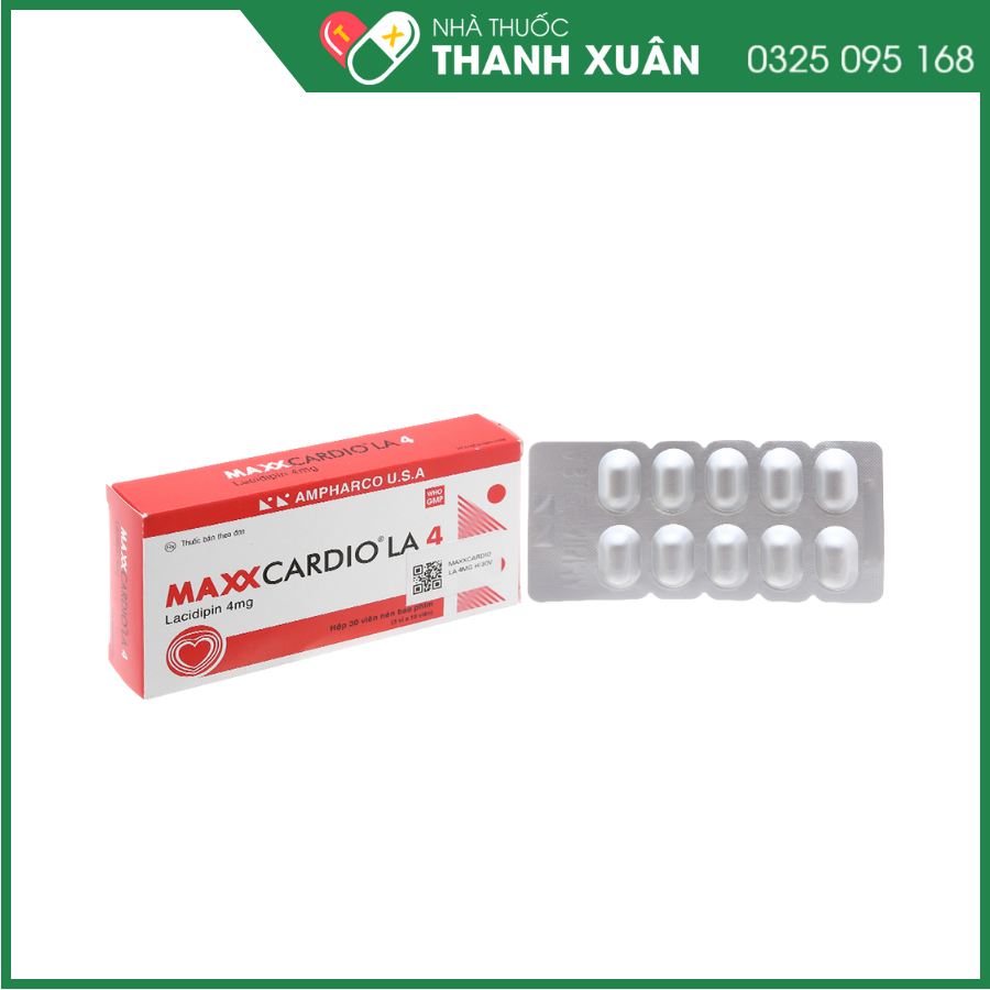 Maxxcardio LA 4 trị tăng huyết áp (3 vỉ x 10 viên)